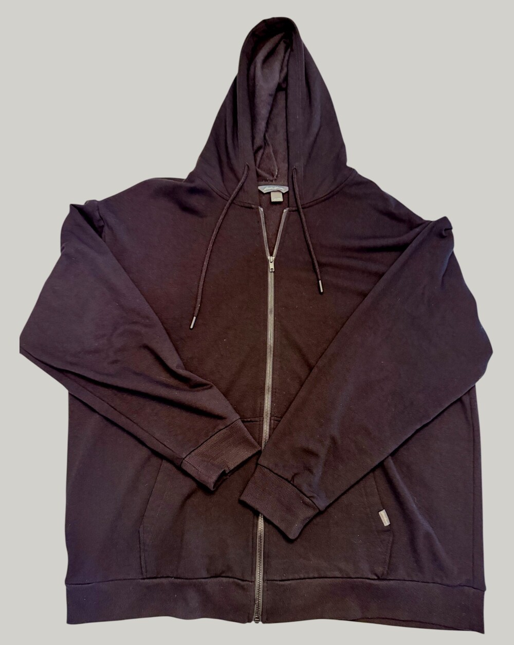 Eddie Bauer Men’s 2XL Black Full Zip Hoodie Lightweight Fleece Sweatshirt